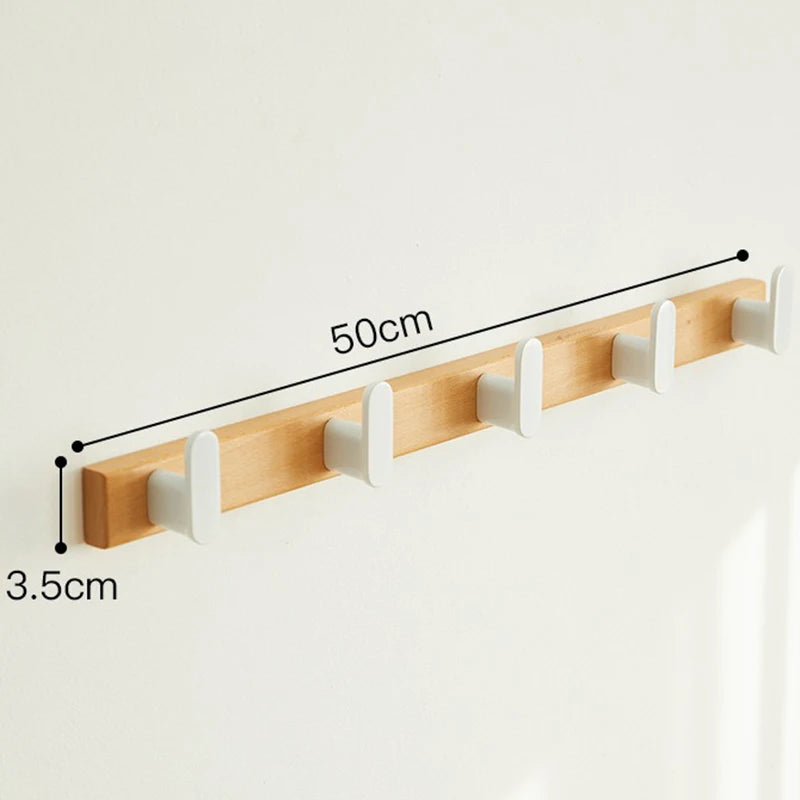 Wood Wall-Mounted Multifunctional Hanger – Elegant Organisation Made Simple