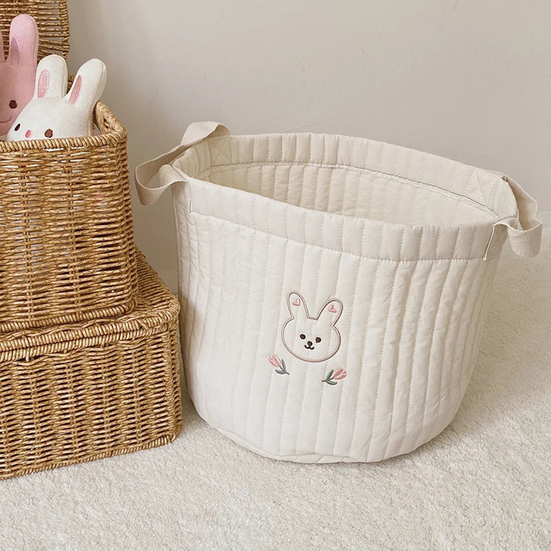 Cotton Embroidered Pouch with Handle
