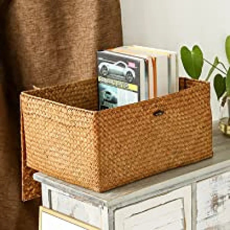 Wicker Storage Basket With Lid - Multi Functional Convenient storage