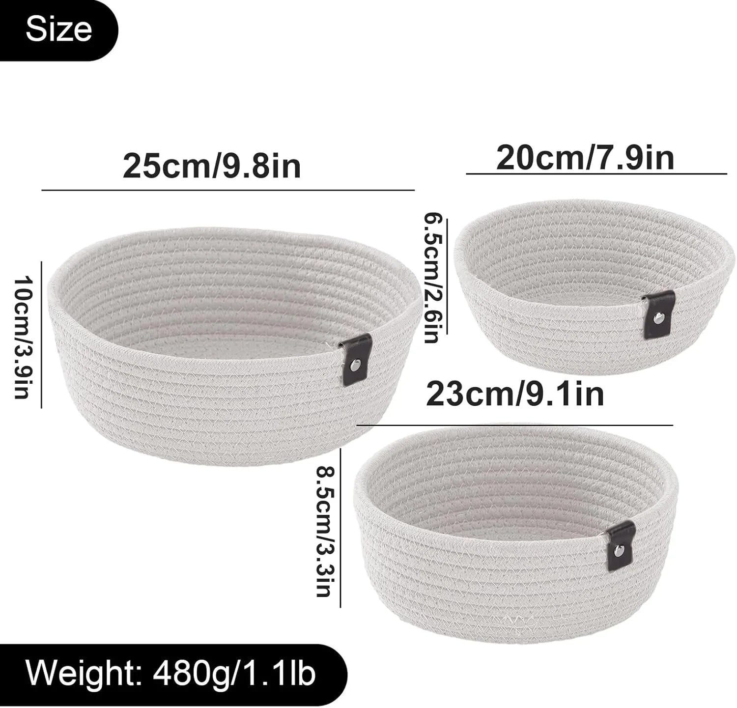 Woven Cotton Storage Set (3 Piece)
