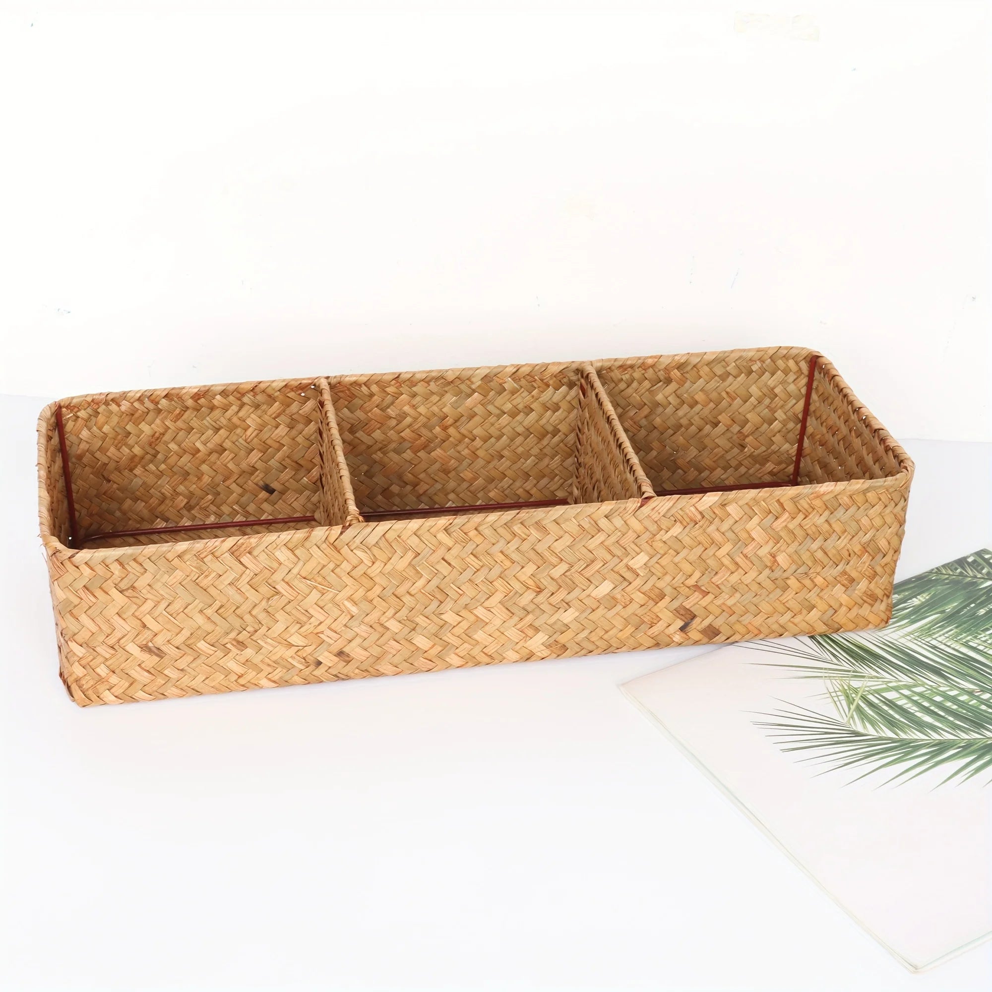 Willow Storage Basket,  3 Compartments.