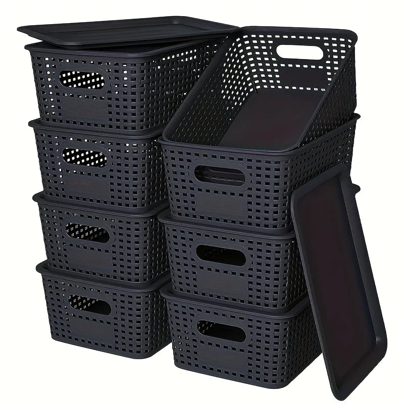 Modern Plastic Storage Baskets with Lid