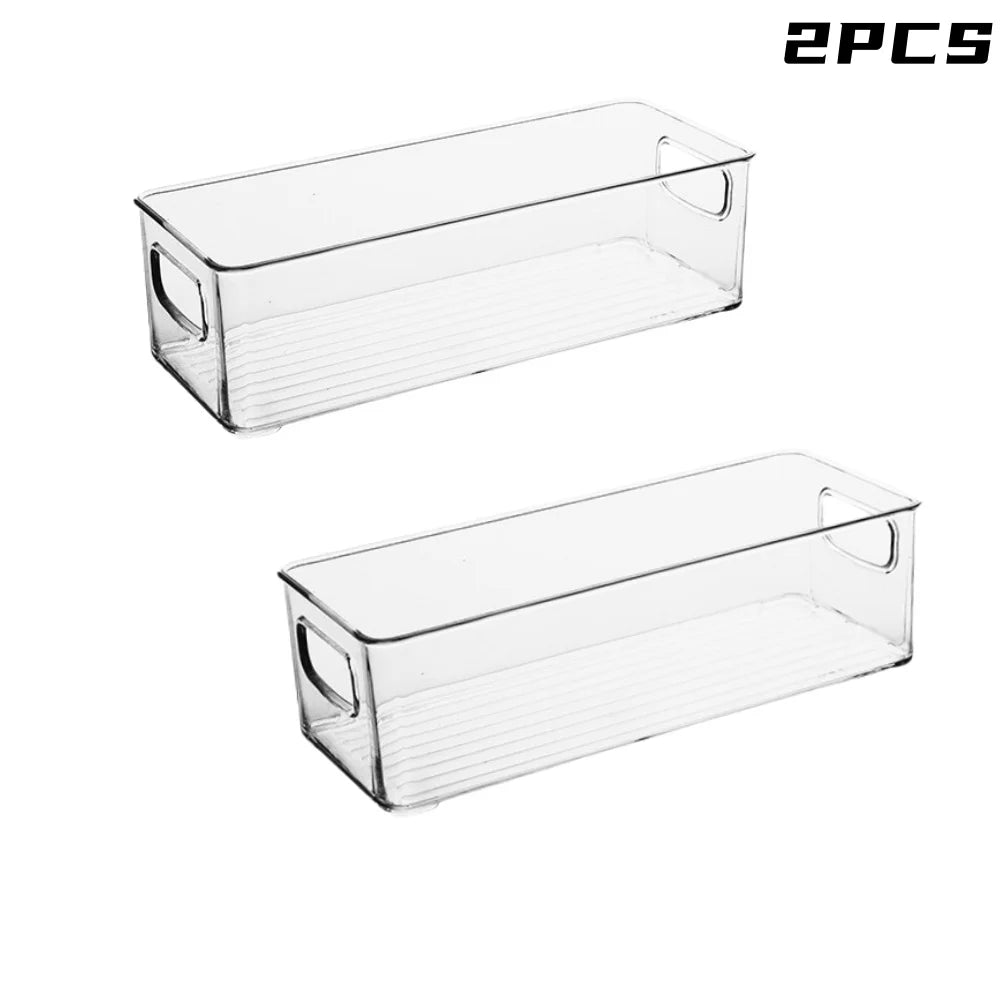 Clear Stackable Pantry Storage Bins — 1/2/3 Pack with Handle