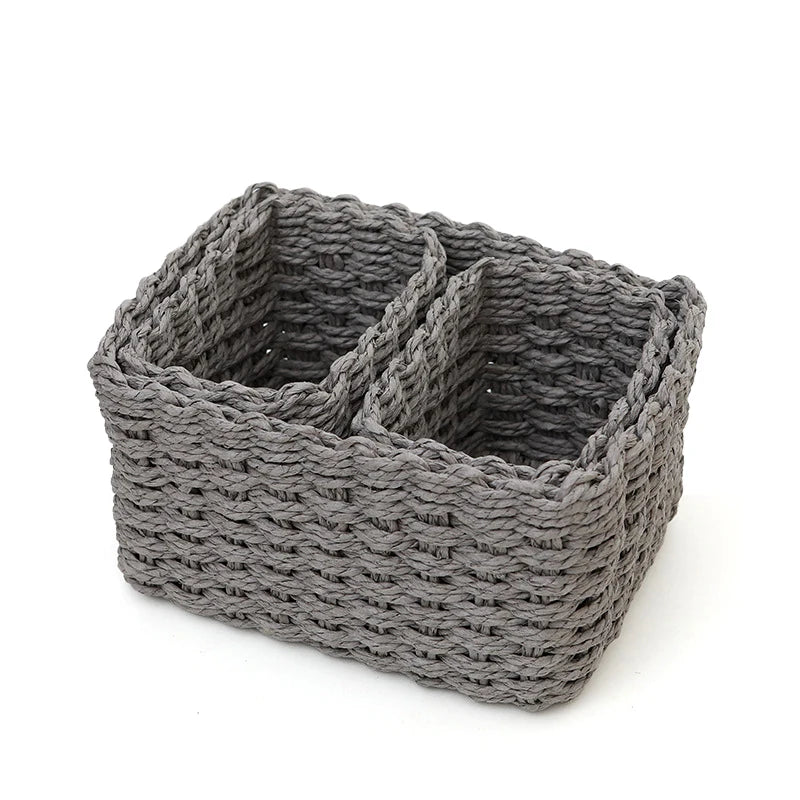 3Pcs Grass Woven Storage Baskets For Organizing And Decorating Multifunctional Picnic Fruit Basket Convenient Office Storage Box