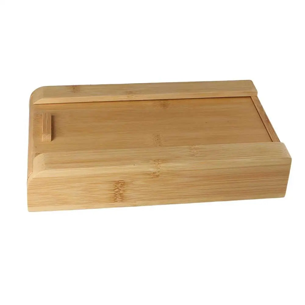 Convenient Under Desk Storage Box Natural Bamboo/Walnut