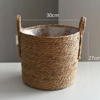 Handmade Woven Laundry Basket or Planter Basket