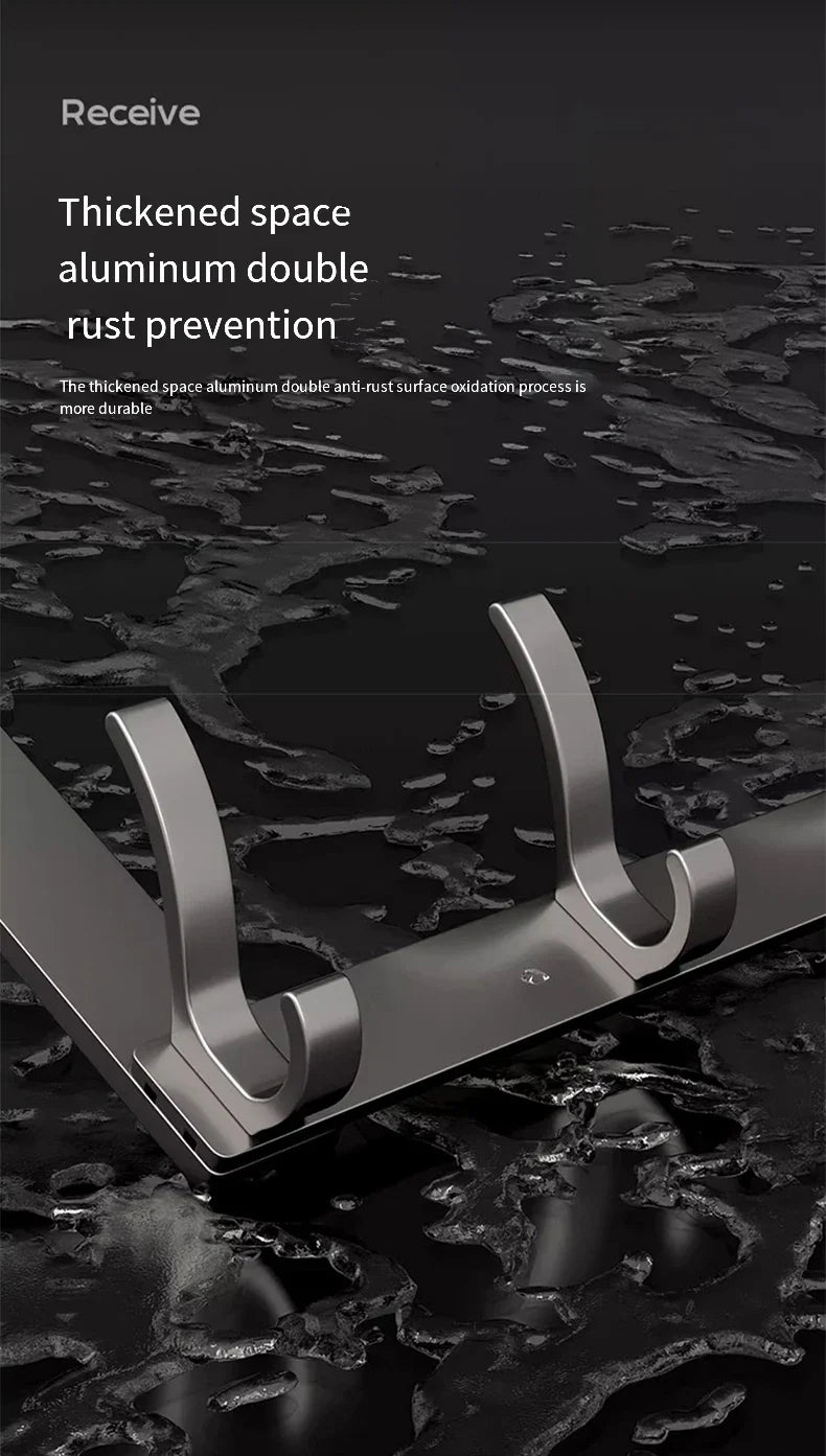 Over-The-Door Aluminium Hook Rack – Quick Install Clothes, Coat & Hat Hanger