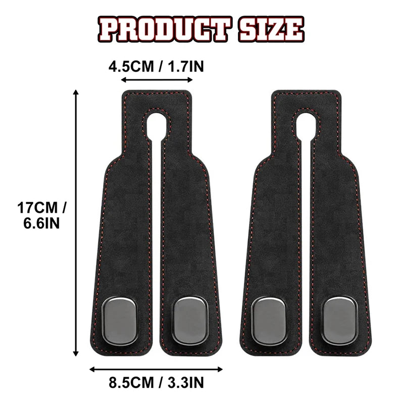 Leather Car Seat Back Double Hook – Smart Storage for Everyday Drives