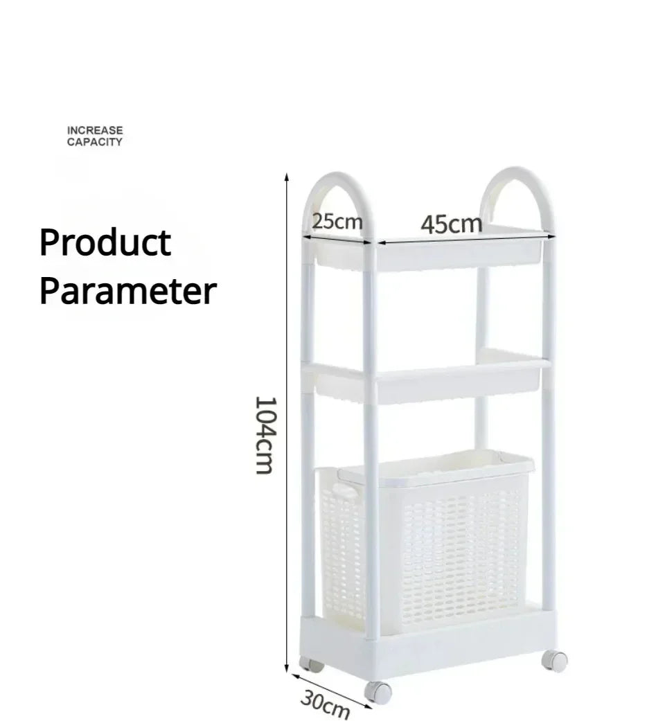 Multi-layer Laundry Basket or Mobile Storage Trolley