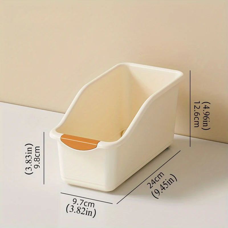 2pcs Curved Plastic Storage Baskets - Multi-Functional