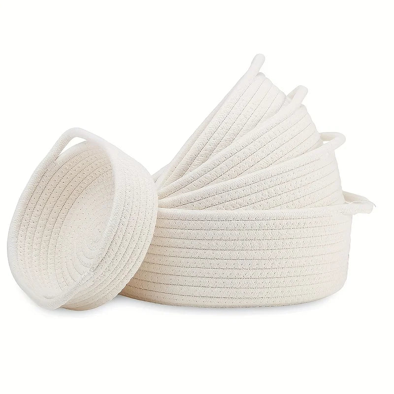 5-piece set of handwoven circular baskets