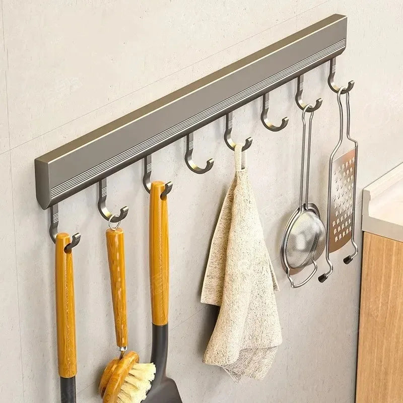 Wall Mounted Hook Rack – Multi-Purpose Aluminium Storage Hanger