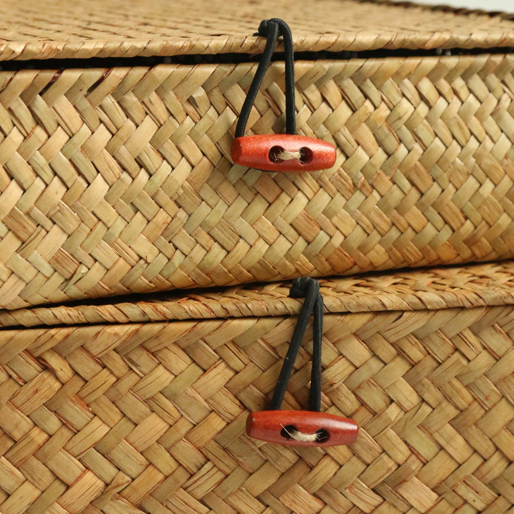 2 Pcs Seagrass Baskets with Lid