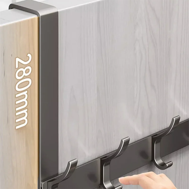 Over-The-Door Aluminium Hook Rack – Quick Install Clothes, Coat & Hat Hanger