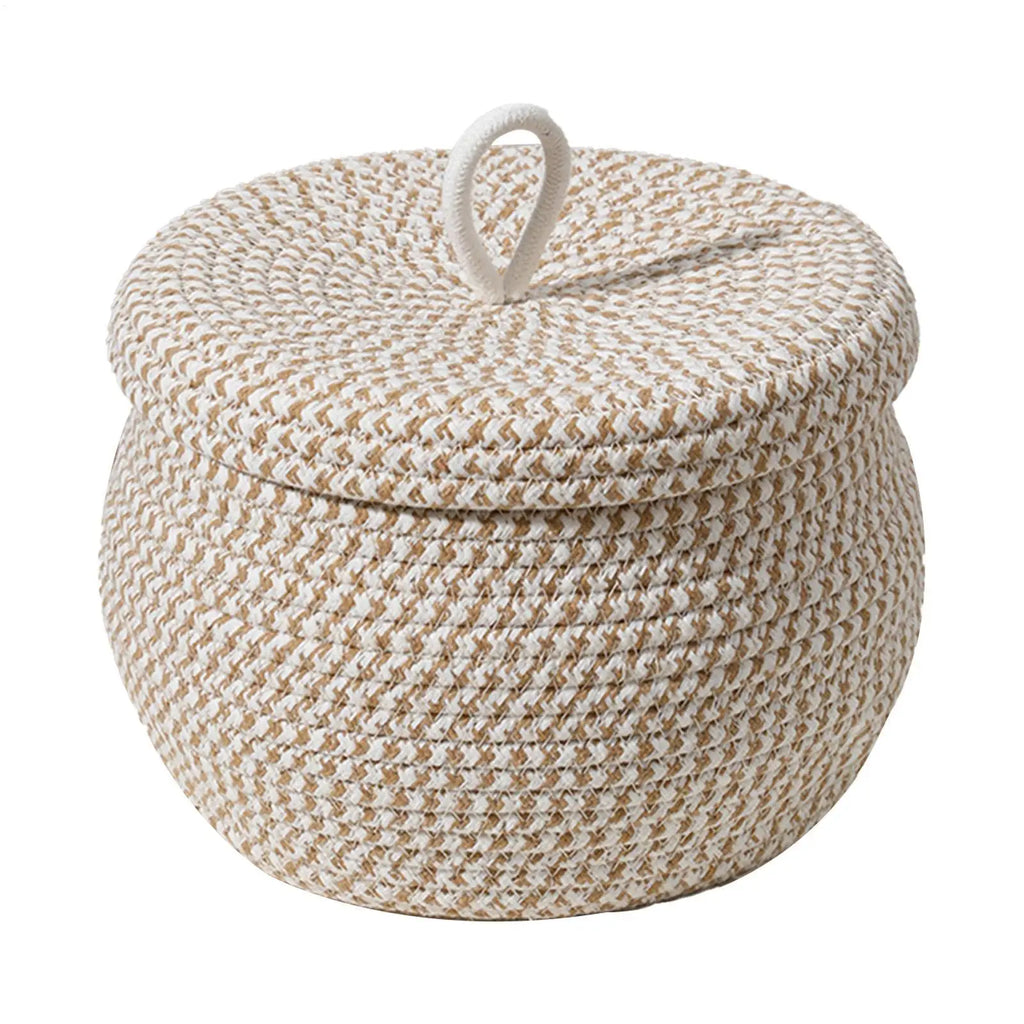 Cotton Rope Storage Baskets With Lid