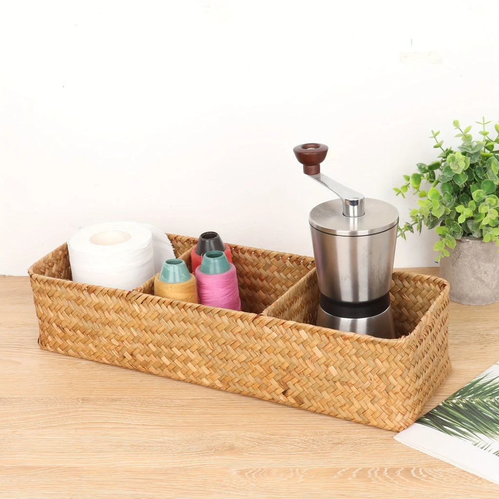 Willow Storage Basket,  3 Compartments.