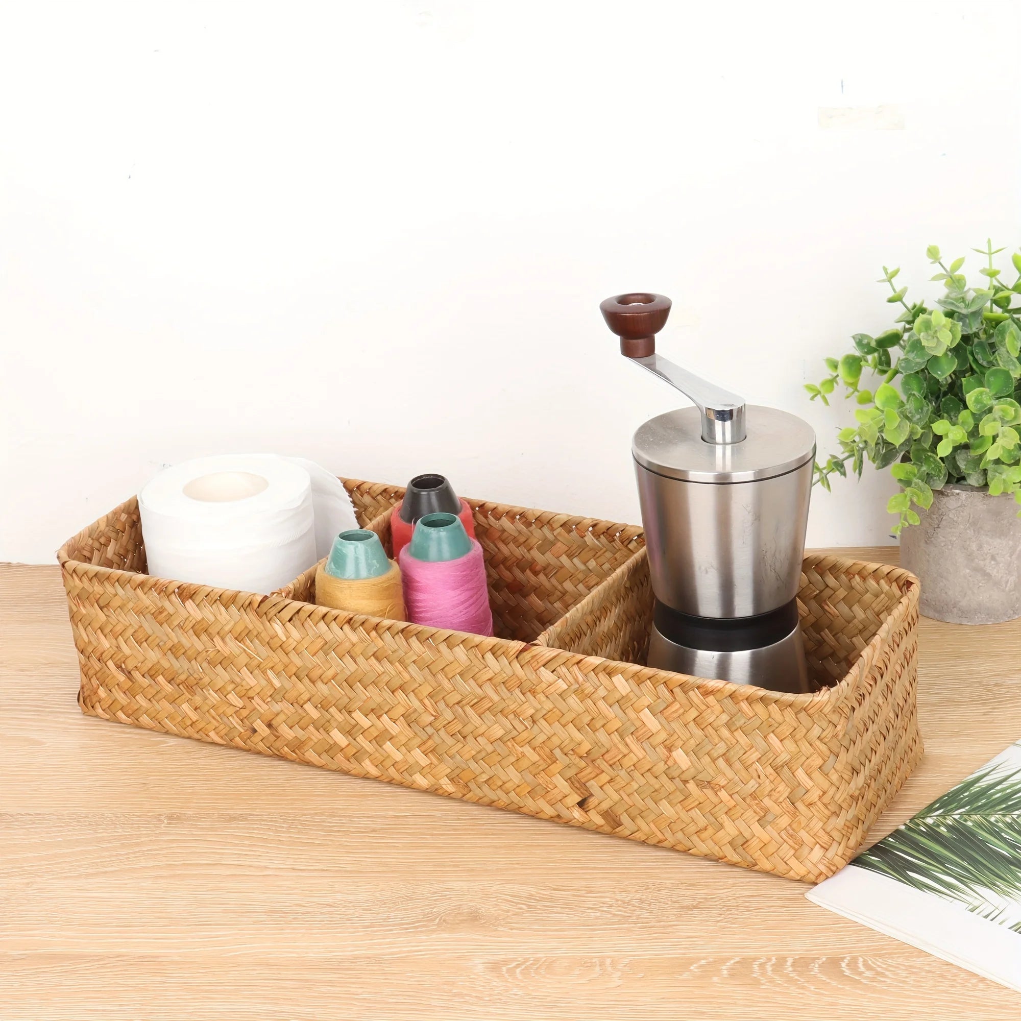Willow Storage Basket,  3 Compartments.