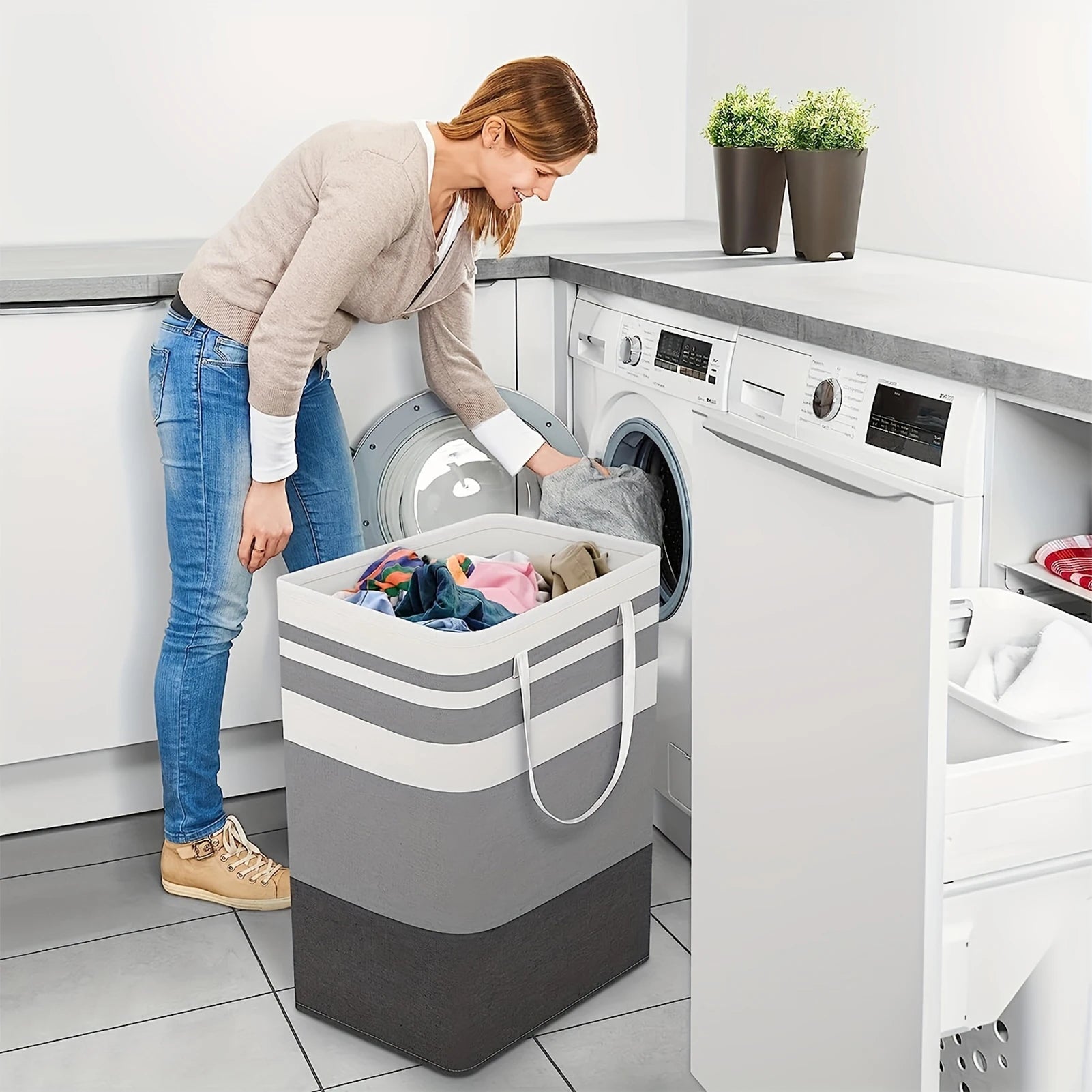 75L Large Laundry Basket with Handles