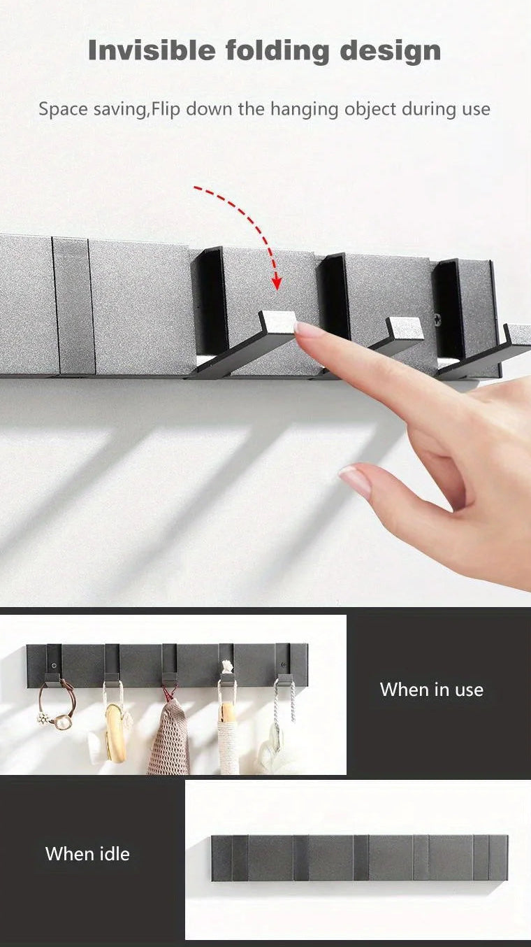 Aluminum Alloy Folding Hooks – Sleek, Space-Saving Organisation