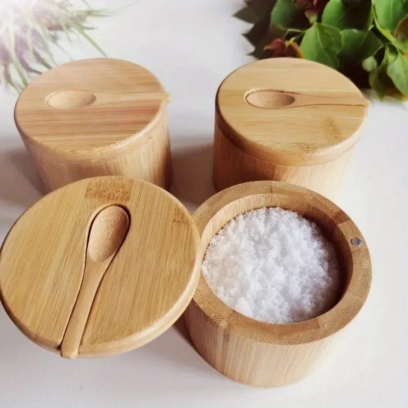 Wooden Magnetic Seasoning Box with Spoon