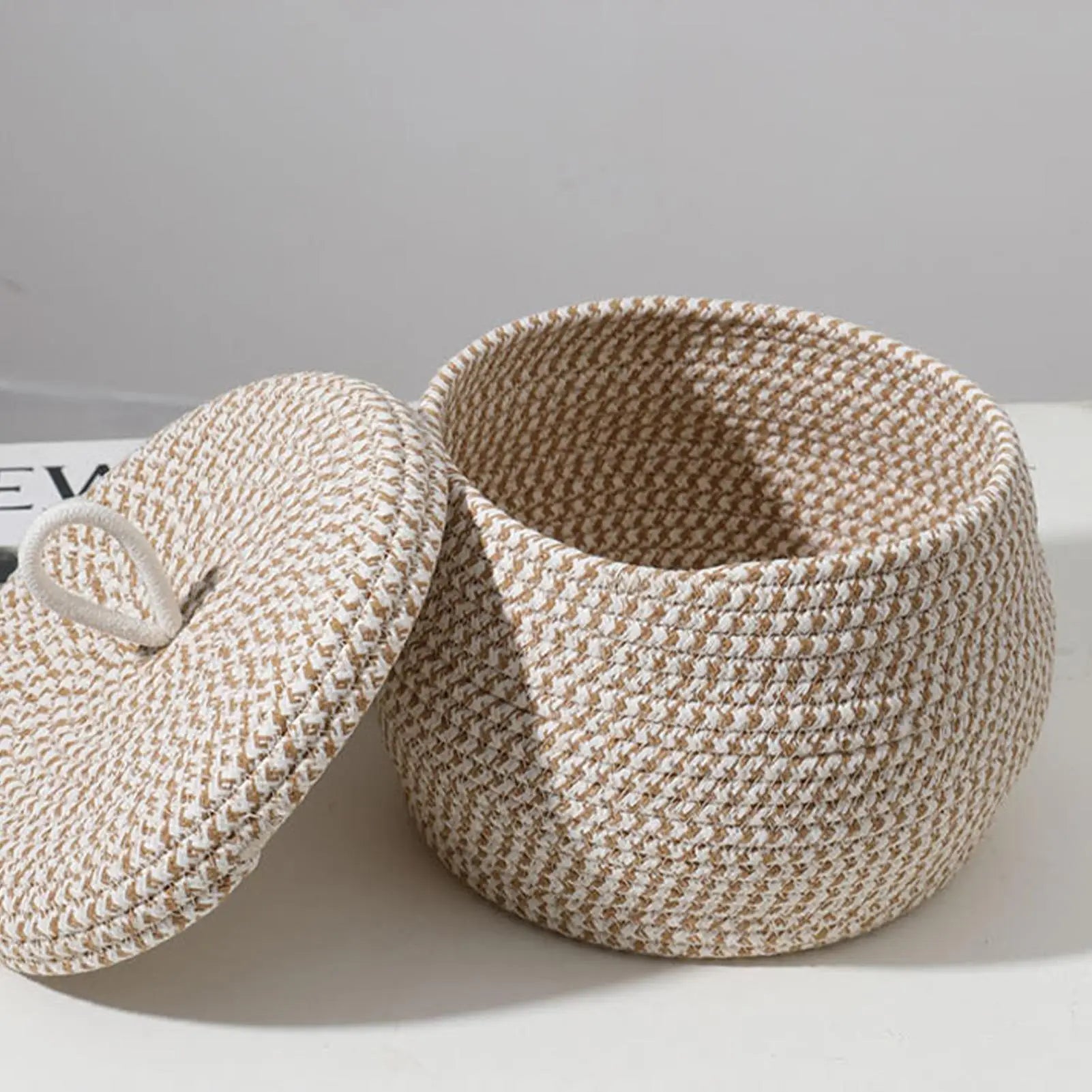 Cotton Rope Storage Baskets With Lid