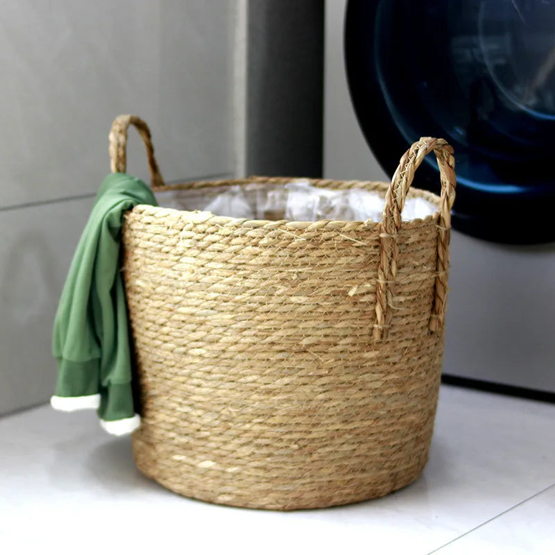 Handmade Woven Laundry Basket or Planter Basket