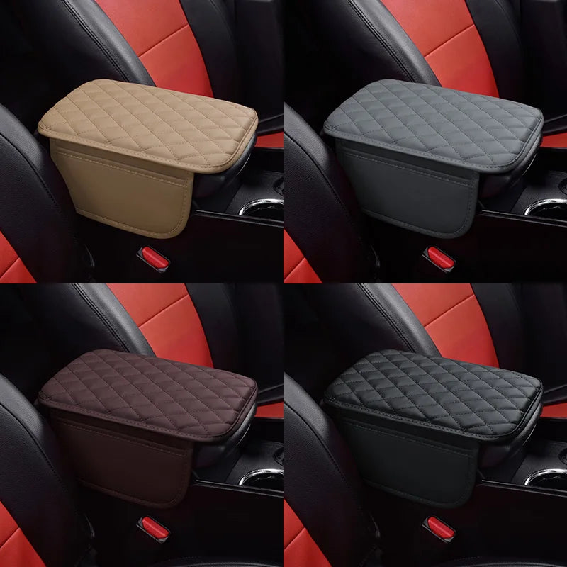 Leather Armrest - Console Protective Cover With Side Storage - 2 Types