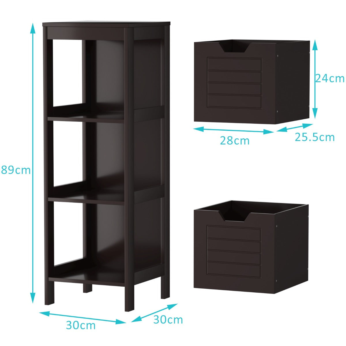 Multifunctional Wooden Storage Rack for Home/Office/Bathroom-Coffee